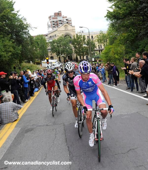 Francesco Gavazzi (Lampre - Farnese Vini) leads the final break attempt.
