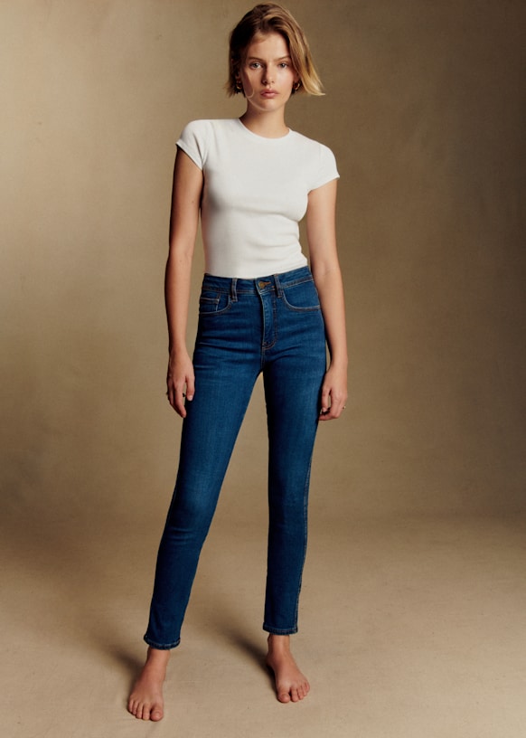 Slim Parfait - Denim Blue - Organic Cotton - Organic Textile - S&amp;eacute;zane