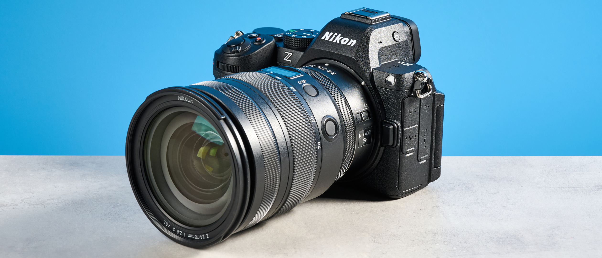 Nikon Z5II against a blue background