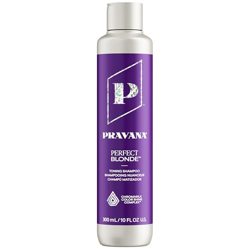 Pravana the Perfect Blonde Purple Toning Shampoo | Neutralizes Brassy, Yellow Tones | for Color-Treated Hair | Chromasilk Enhances Shine &amp;amp; Protection | Vegan, Paraben &amp;amp; Sulfate Free | 10 Fl Oz