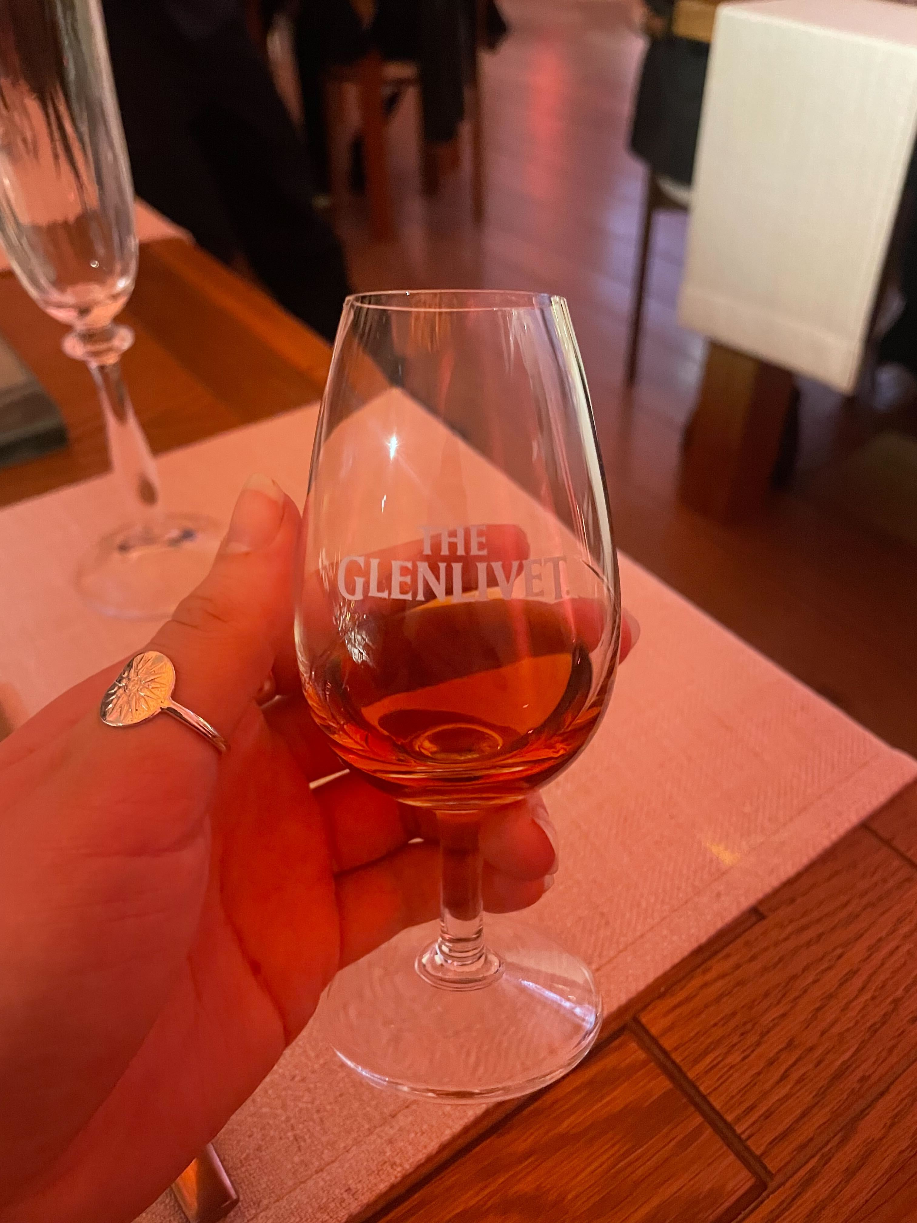 an image of the whisky we tasted in a tulip tasting glass