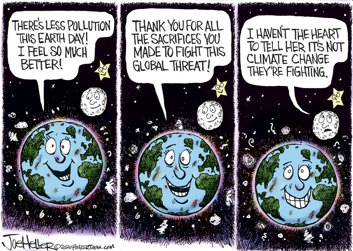 Editorial Cartoon World Earth Day 2020 grateful planet people not ...