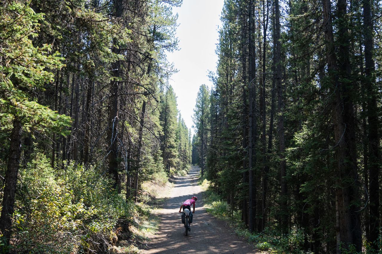 Lachlan Morton (EF Education-EasyPost) out on the Tour Divide Route in 2023