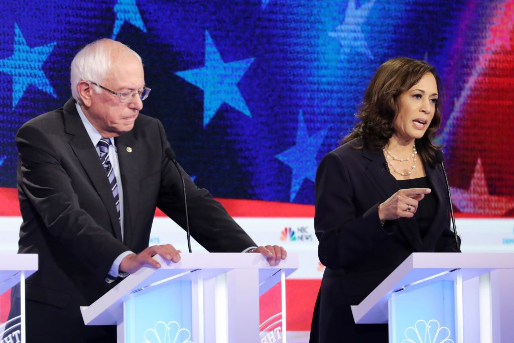 Kamala Harris and Bernie Sanders.