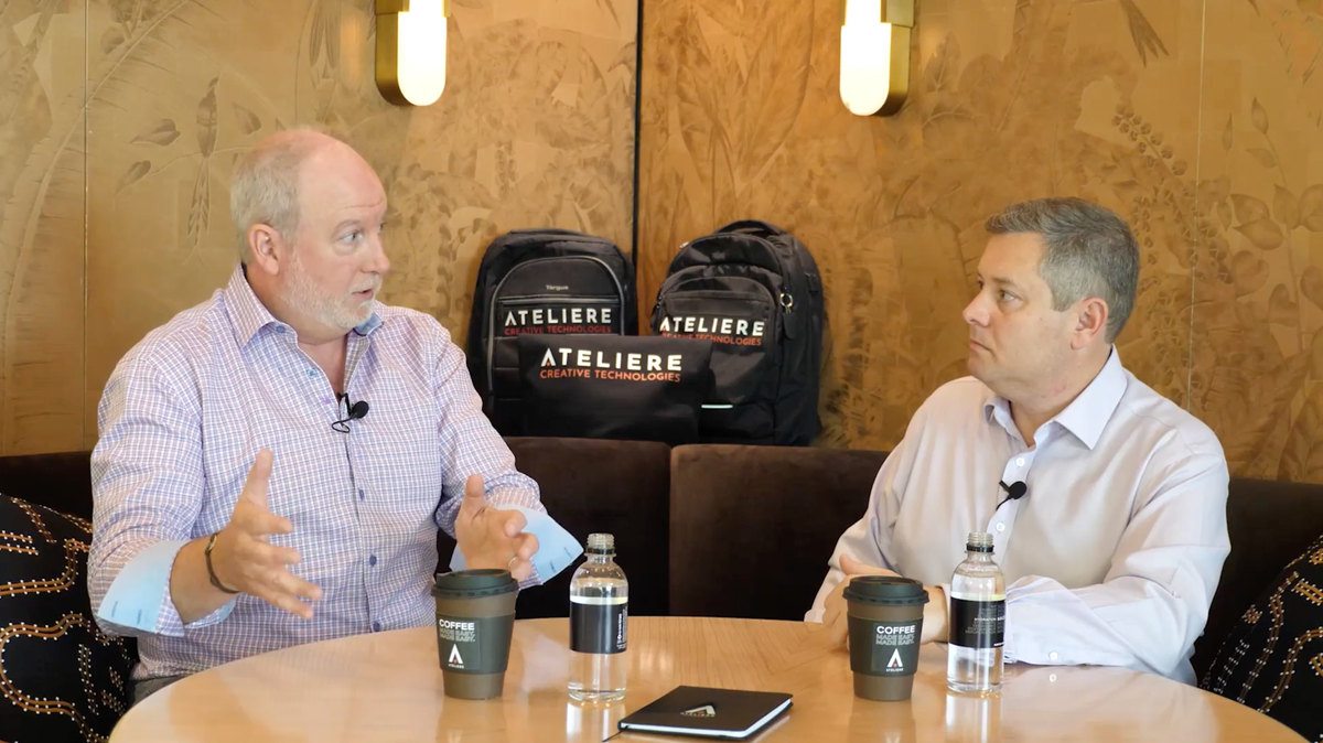 Lionsgate&#039;s Gray Ainsworth (left) and Ateliere&#039;s Eric Carson 