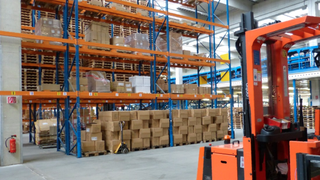 An image of inside of a warehouse.