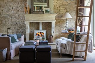 Sims Hilditch living room of a converted barn in Wiltstshie