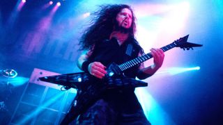 Dimebag Darrell / guitarist of Pantera during Pantera Live at San Diego in San Diego, California, United States