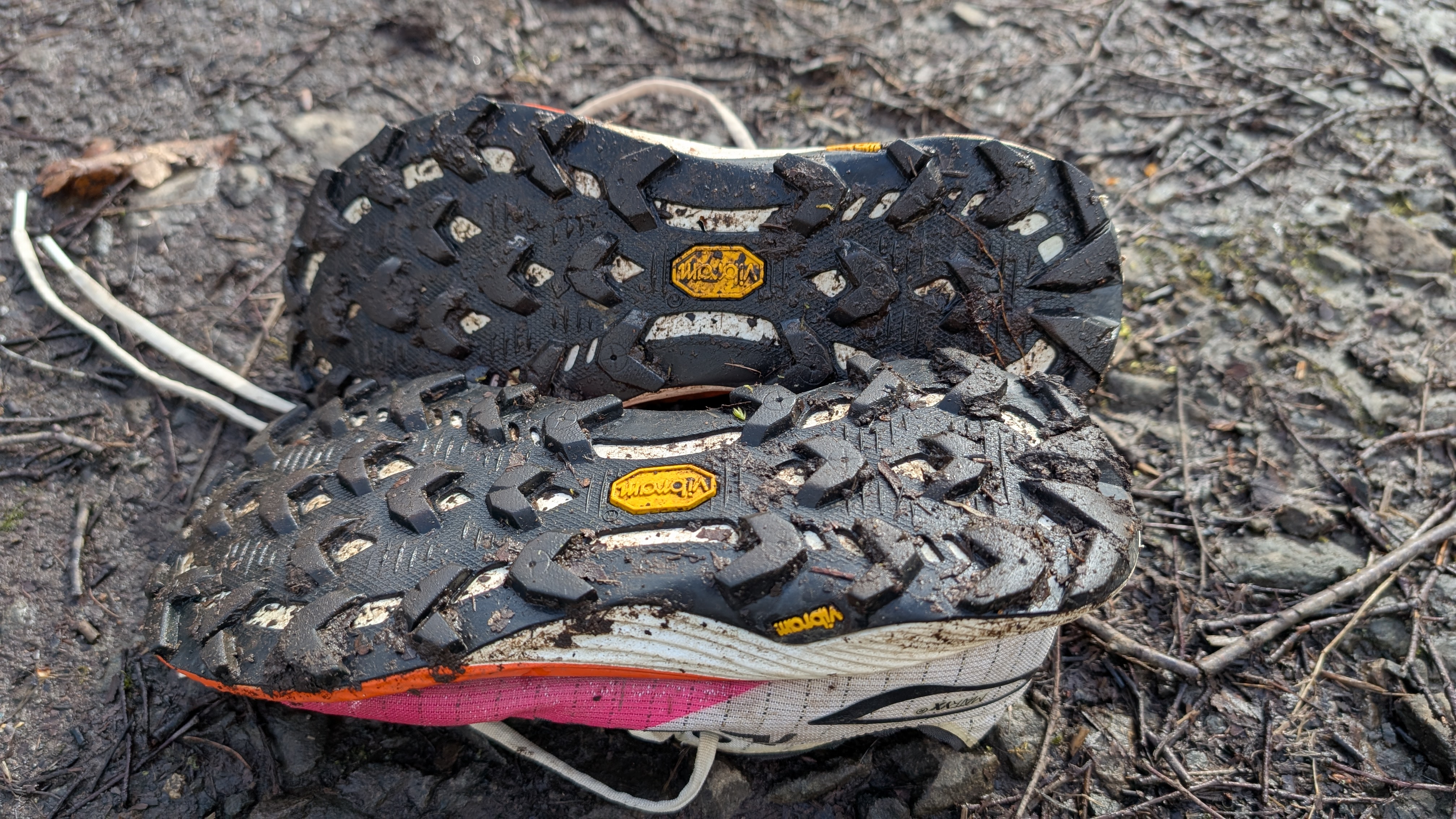 The soles of the Merrell MTL Long Sky 2 trail running shoes