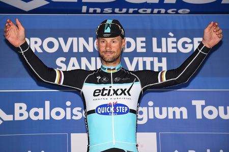 Tom Boonen (Etixx-Quick Step) on the podium