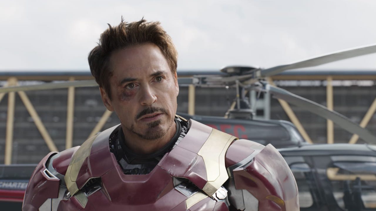 Tony Stark suited up as Iron Man in Captain America: Civil War