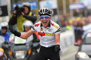 Judith Arndt (Team High Road) winning in Flanders