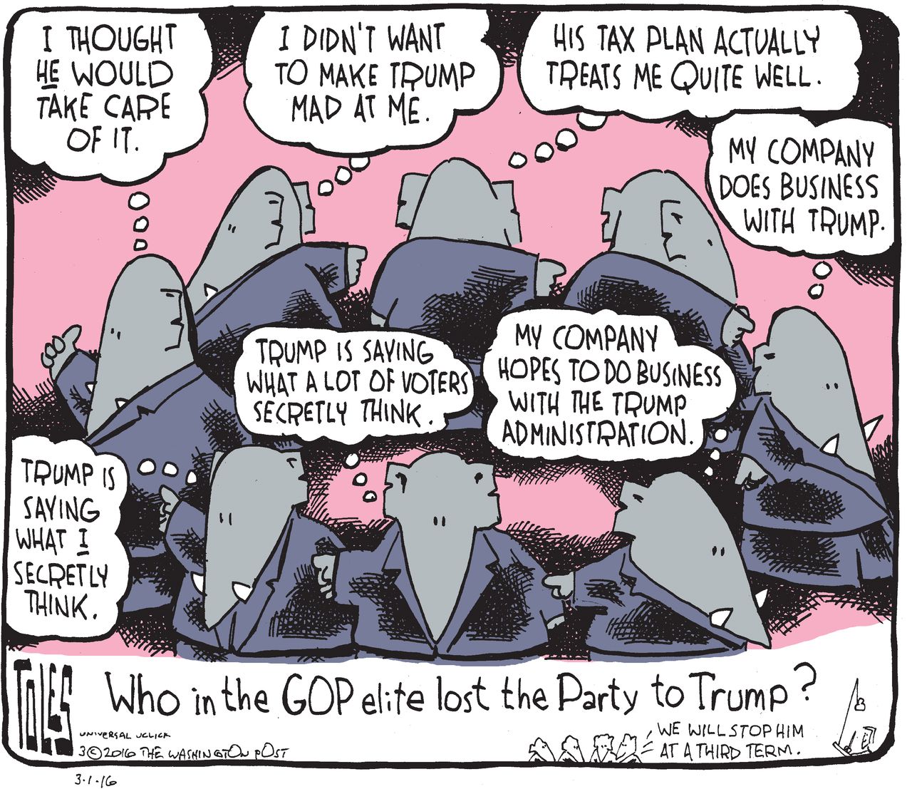 Political Cartoon U.S. GOP Decision 2016