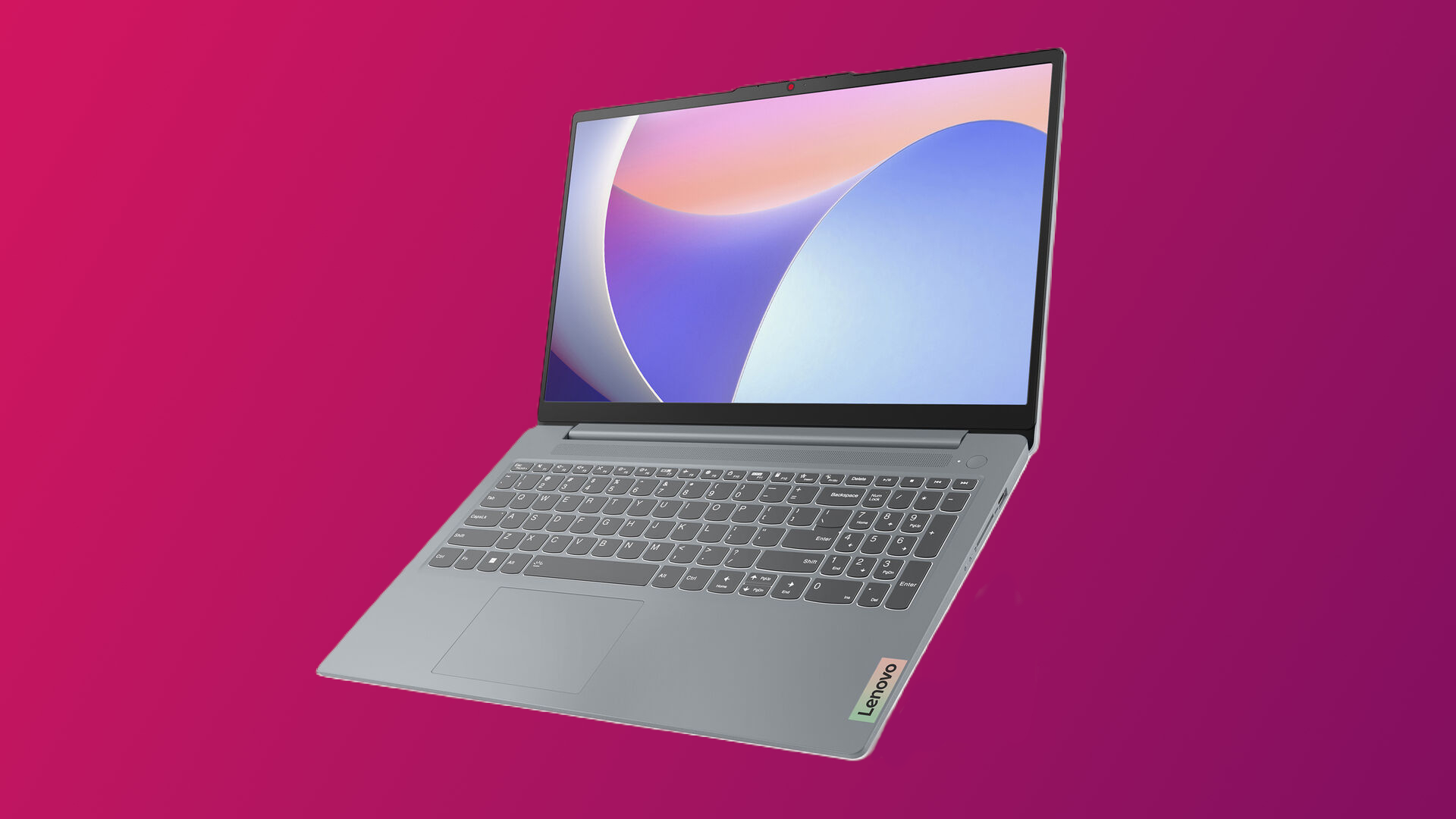 Lenovo IdeaPad Slim 3 on a gradient background