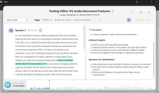 HiDock H1 app transcript