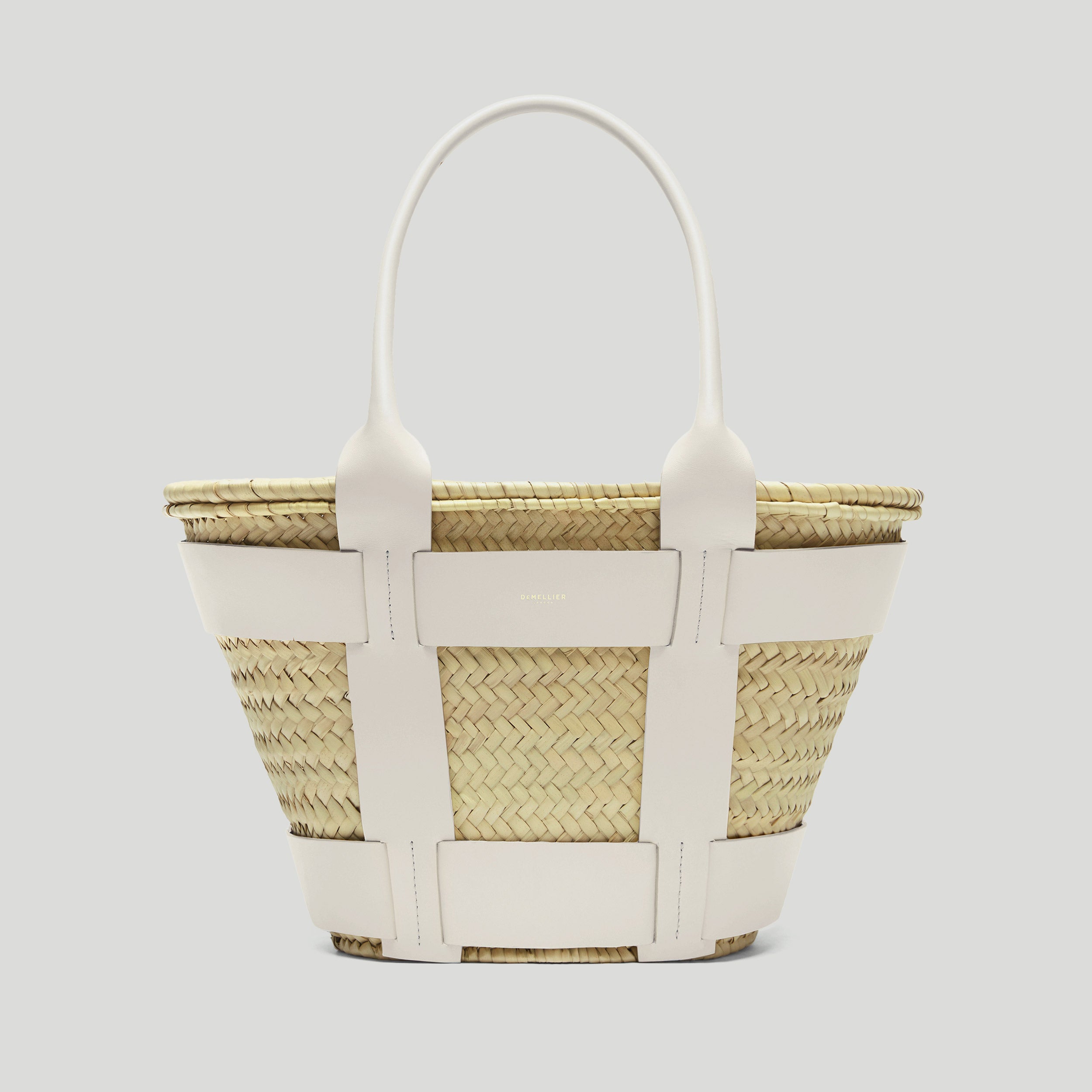 The Santorini | Natural Basket Off-White Smooth | Demellier
