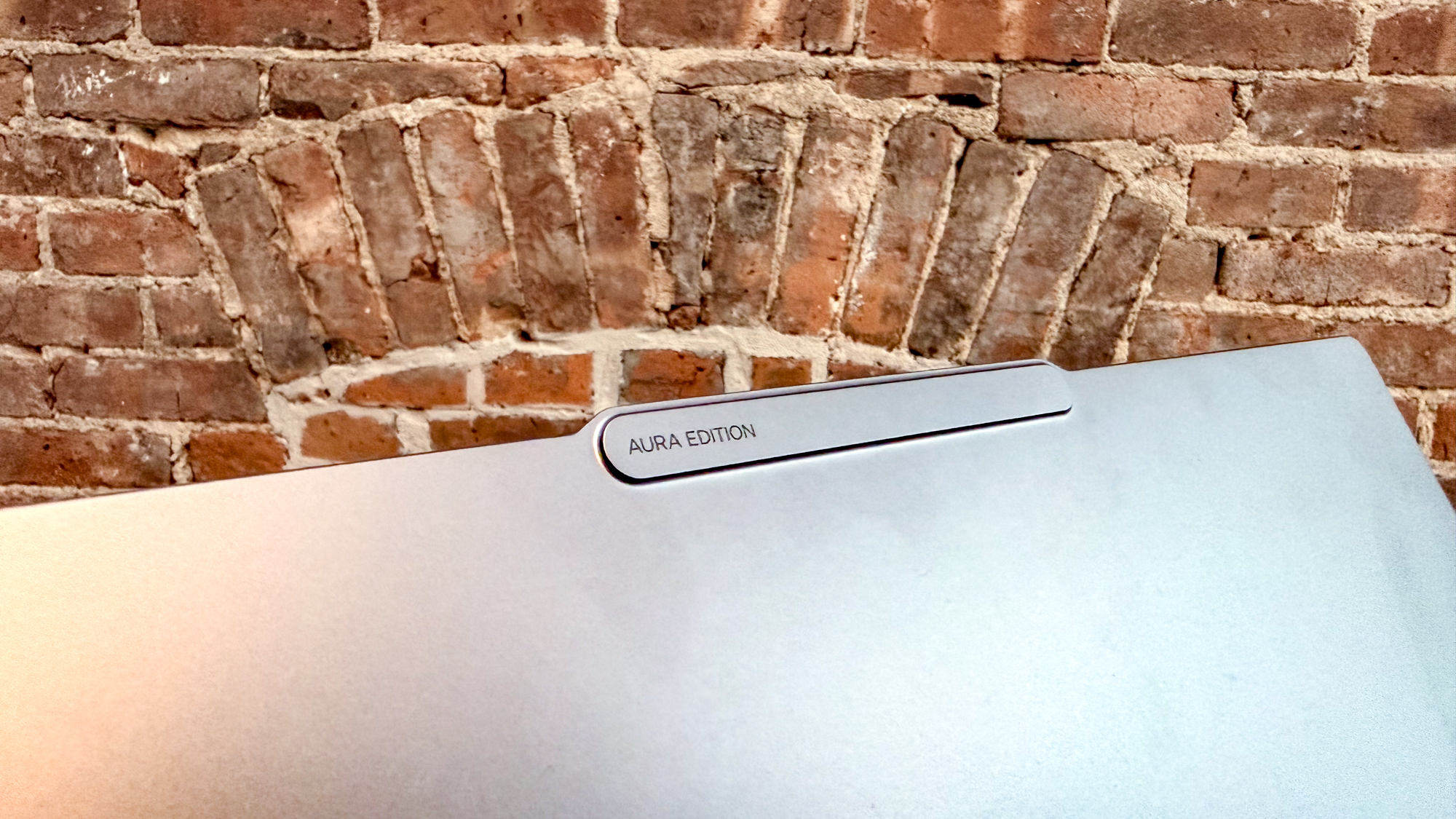 A closeup shot of the Communications Bar on the Lenovo Yoga Pro 7i Gen 11 Aura Edition
