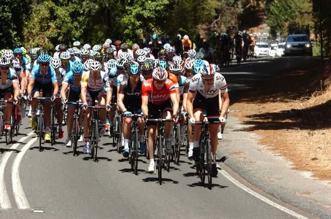 British champion Ian Stannard (Sky) on the front