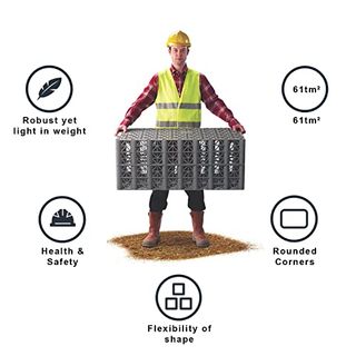 Ecogrid Graf Soakaway 300 Litre | Storm Drain Crate With 100gsm Membrane Per Crate | French Drain Kit With Breathable Membrane | 300l Stormcrate With Geotextile Membrane (approx. 2.25sqm)