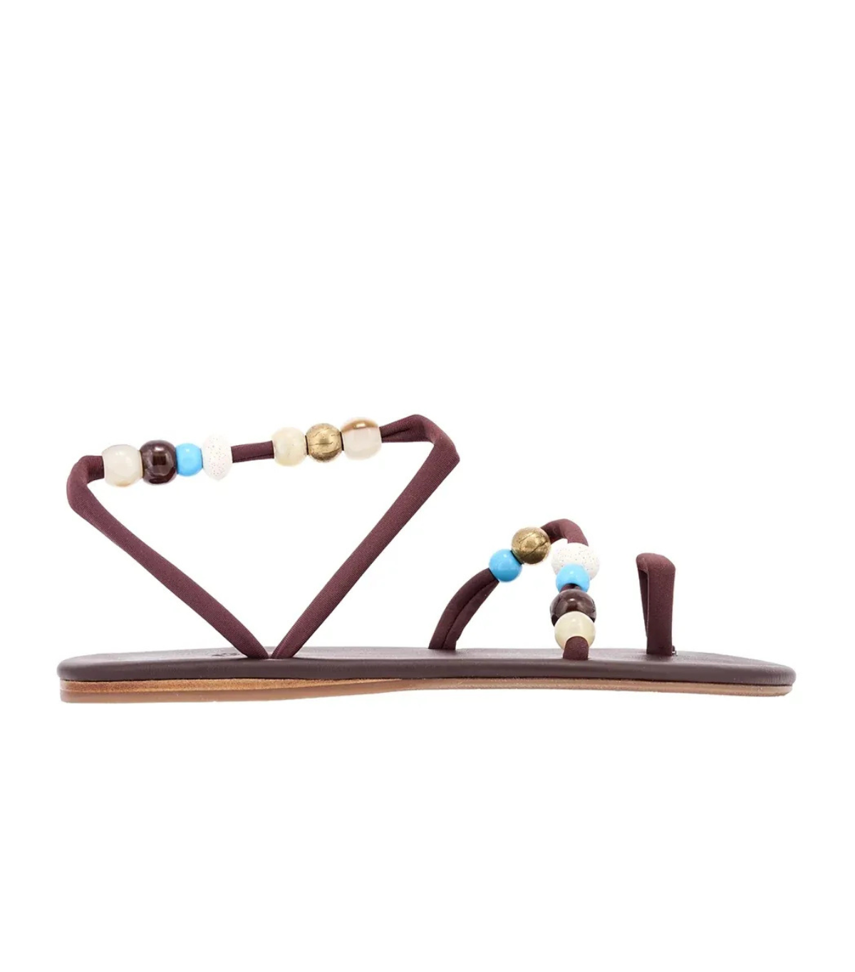 Ancient Greek Sandals, Eleftheria Beads Brown