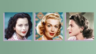 1940s iconic makeup looks collage of hedy lamarr lana turner ingrid bergman