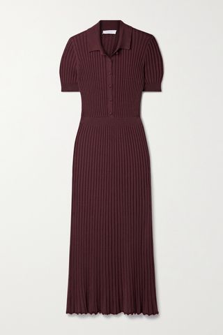 Amor ribbed cashmere and silk-blend midi dress