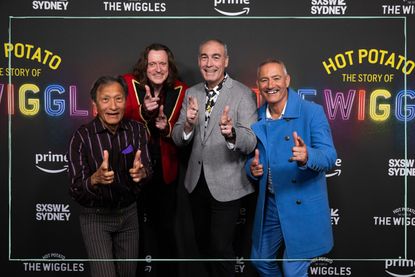 Left to right: Jeff Fatt, Anthony Field, Greg Page and Murray Cook at The Wiggles documentary premiere
