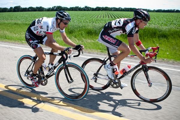 Chad Gerlach (Amore &amp; Vita) and Tyler Stanfield (Kenda) tried to sneak off the front of the break away group.
