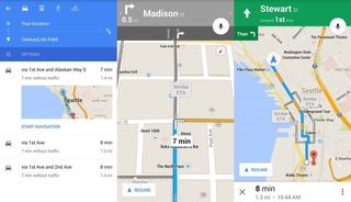 Google Maps driving navigation