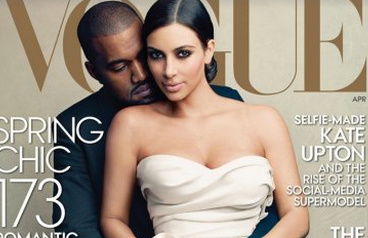 There&amp;#039;s a hashtag on Kim Kardashian and Kanye West&amp;#039;s Vogue cover