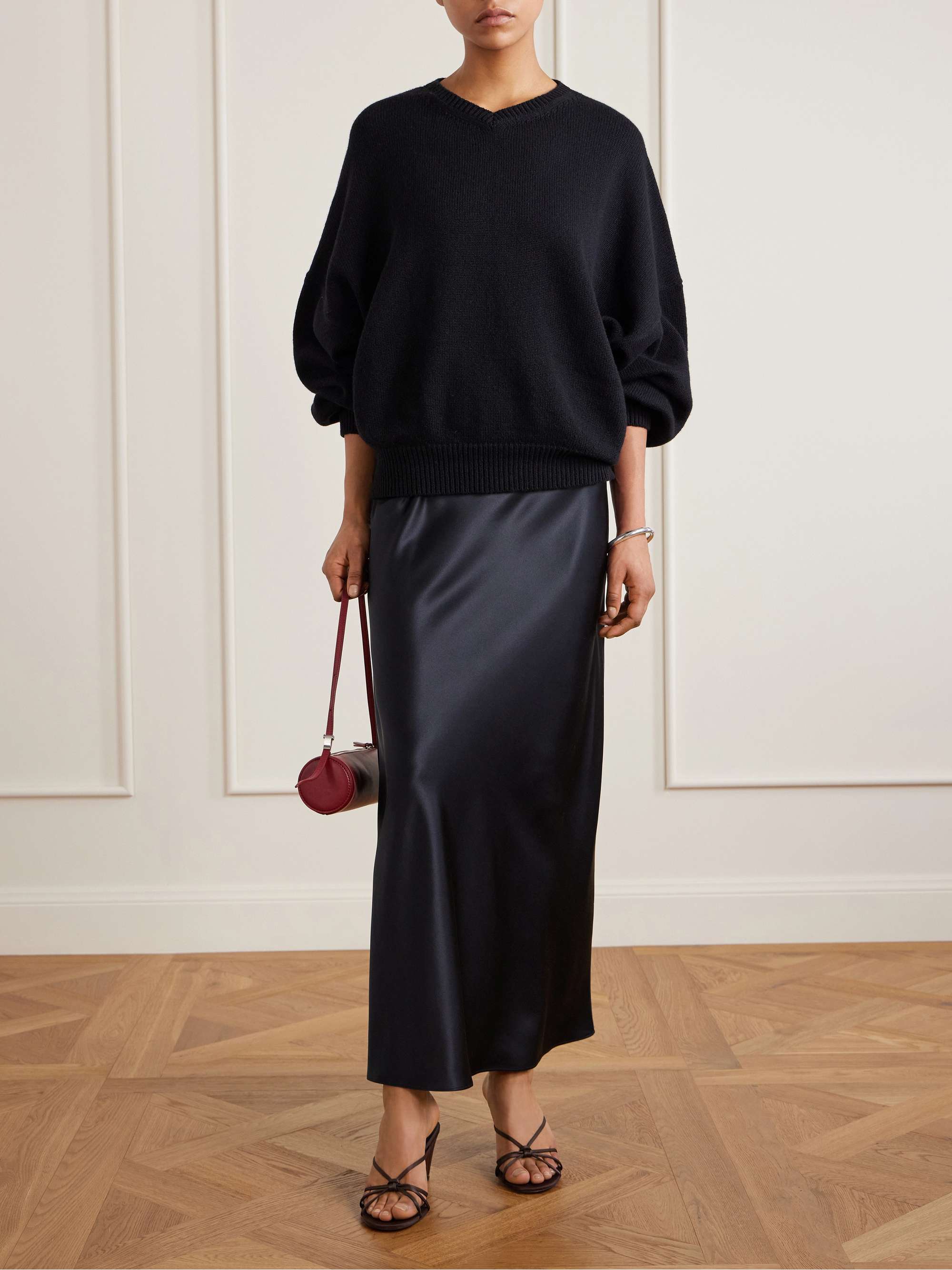 Isaak Silk-Satin Maxi Skirt