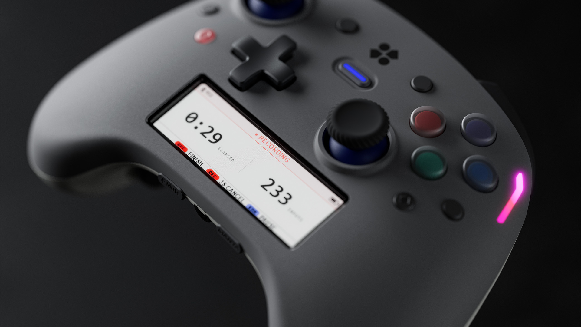 Genki's new controller about to go live on Kickstarter with a screen in the middle.