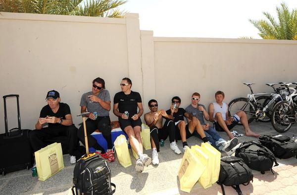 The bags are packed and the riders are ready to go.