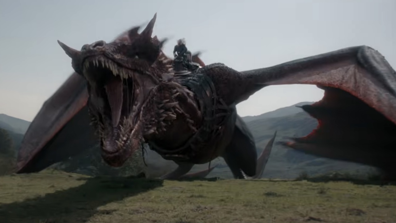 A red dragon in House of the Dragon's Season 3 trailer.