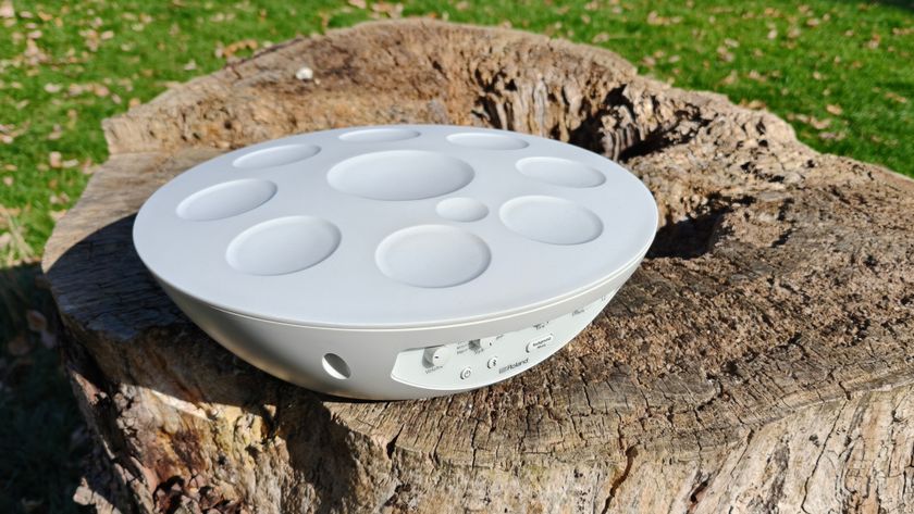 Roland Mood Pan on a tree stump