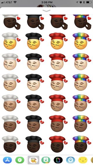 A screenshot of the Kisses Fingers Like a Chef sticker pack