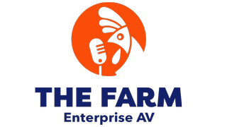 The Farm Pro AV logo with a chicken talking into a mic.