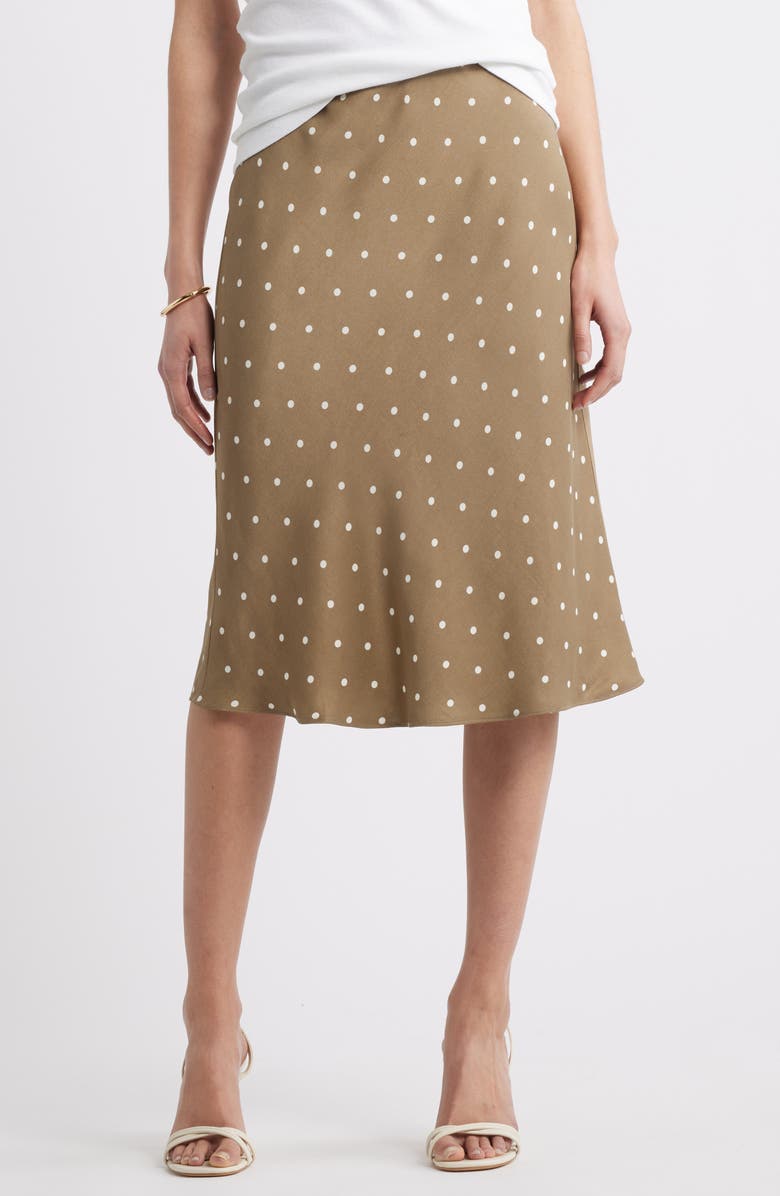 Bias Cut Satin Midi Skirt