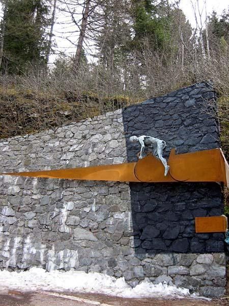 Pantani monument on the Mortirolo