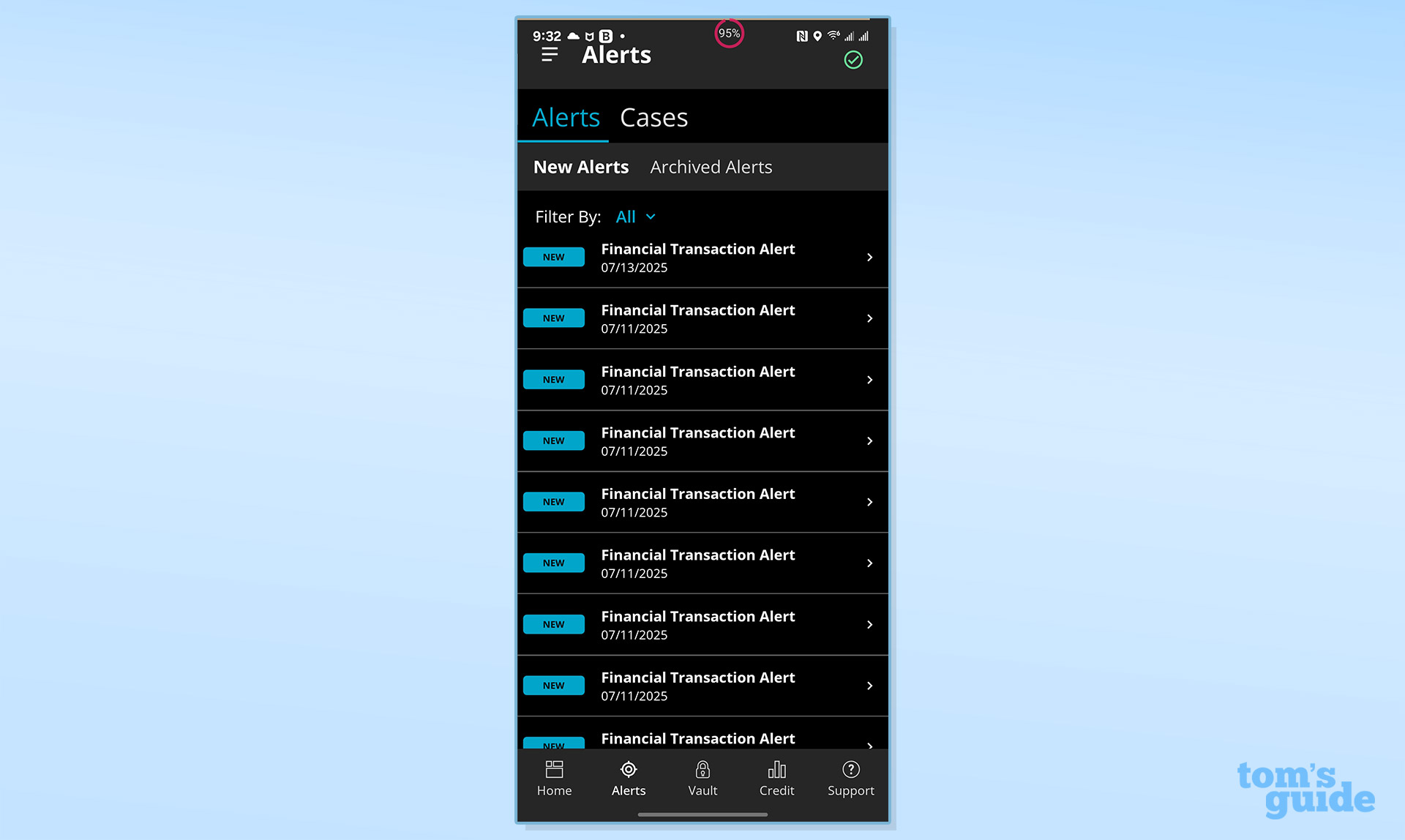 Screenshot of the IdentityForce app