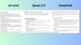 o3-mini vs Qwen 2.5 vs DeepSeek screenshot