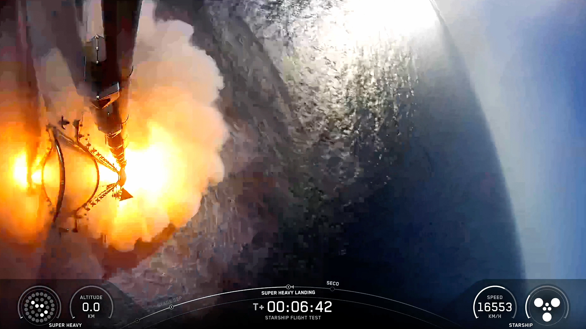 SpaceX 超重型助推器墜入墨西哥灣