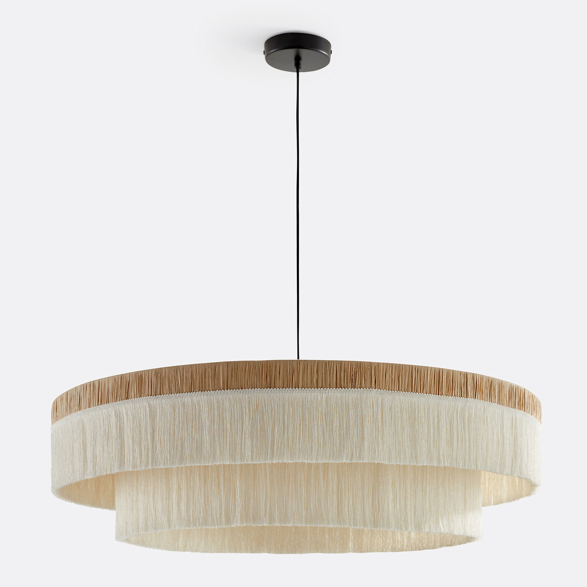 Kavi 86cm Diameter Fringed Raffia Ceiling Light