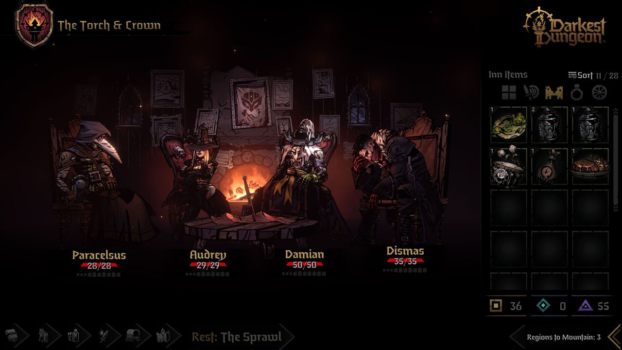 Flagellant resting at the inn with other characters
