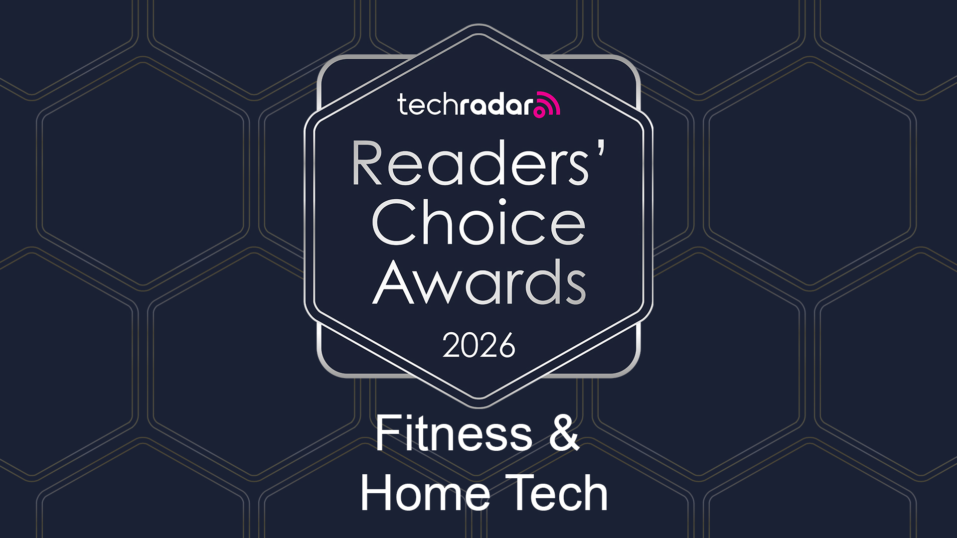 The TechRadar Readers Choice Awards logo on a patterned background