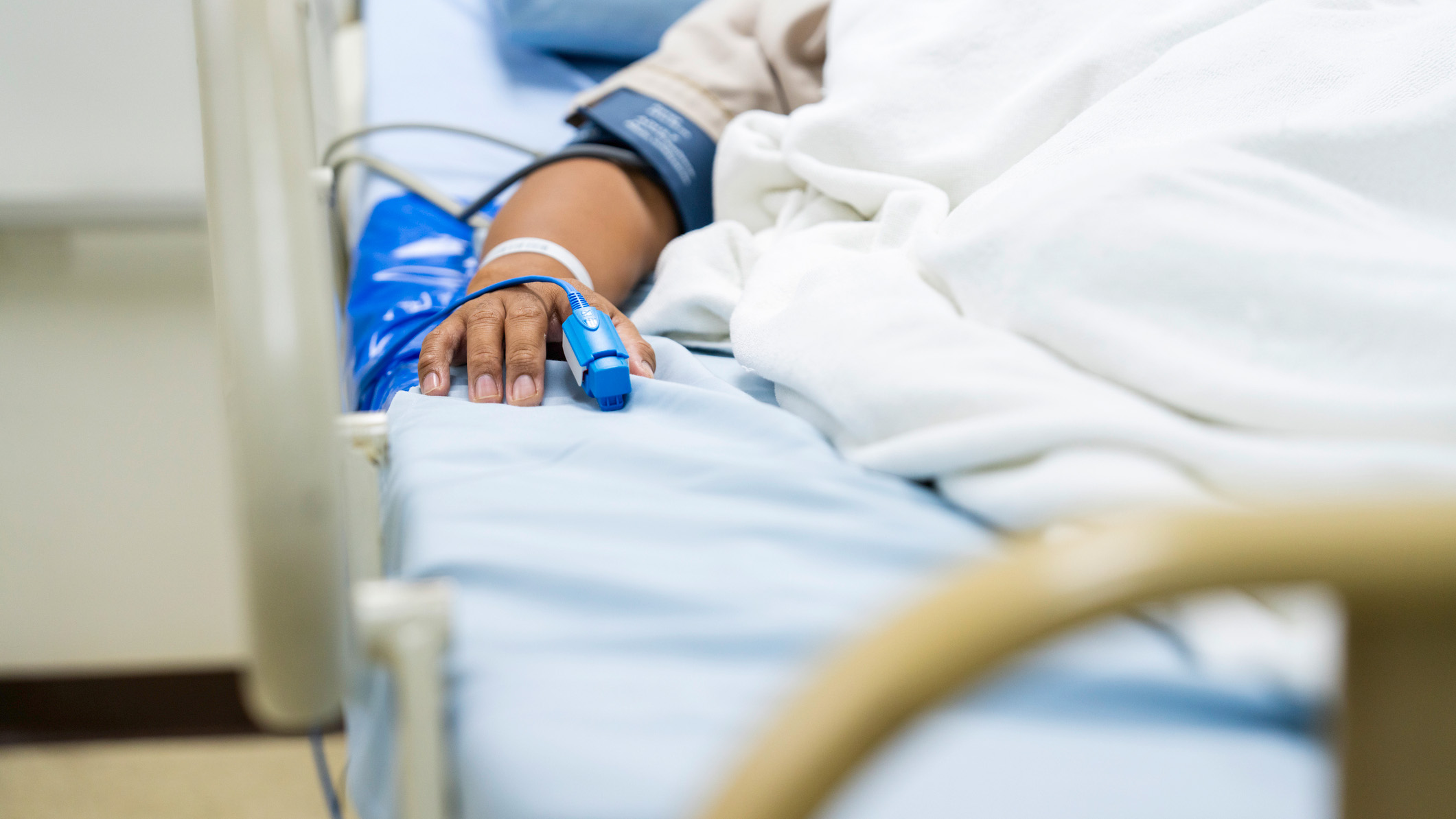 A patient being monitored in hospital 