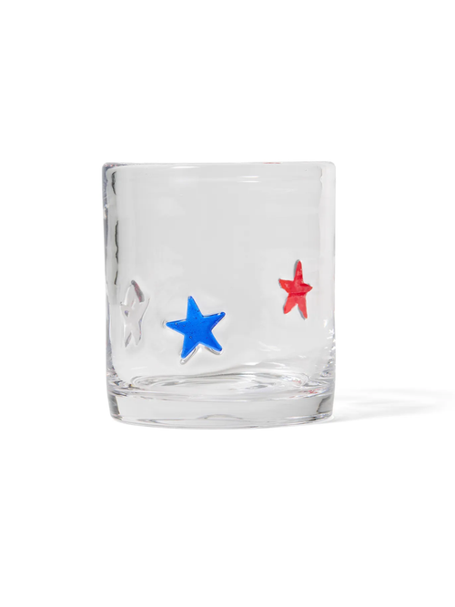 Fourth of July Stars Icon Double Old-Fashioned Glass