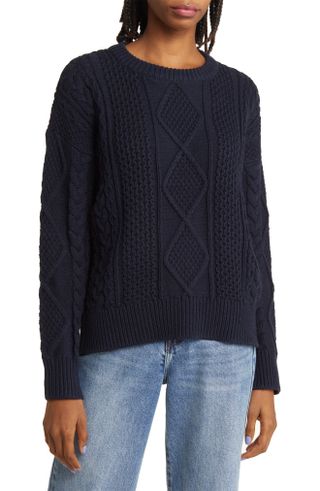 Cable Stitch Crewneck Sweater
