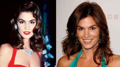 Cindy Crawford 1990 (left), 2006 (right).
