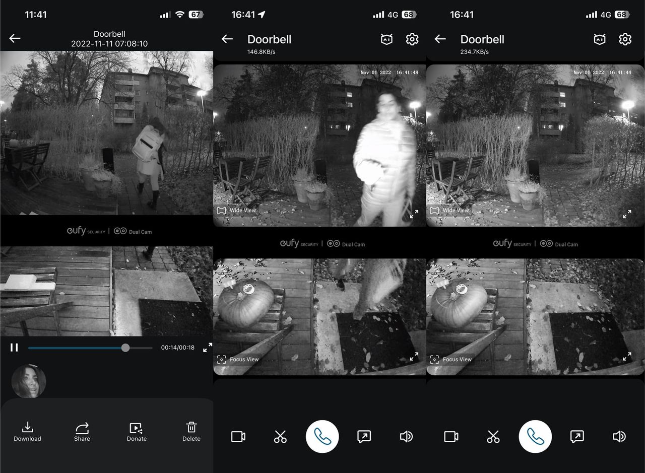 Bildexempel kv&auml;llstid fr&aring;n Eufy Video Doorbell Dual